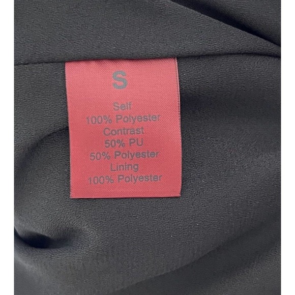 RED Saks Fifth Avenue Sleeveless Striped‎ Faux Leather Romper Womens Size Small - Picture 4 of 13